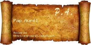 Pap Aurél névjegykártya